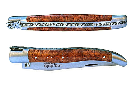 Laguiole chevreuil 12 cm loupe d'amboine